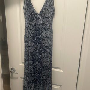 Elegant Snake Print Midi Dress